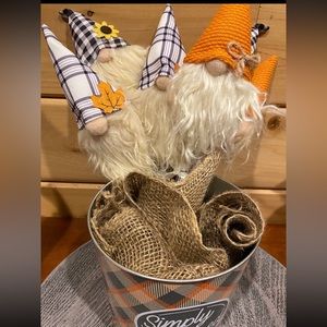 Fall/Harvest Event Push Pick Gnomes & Matching Tin Bucket